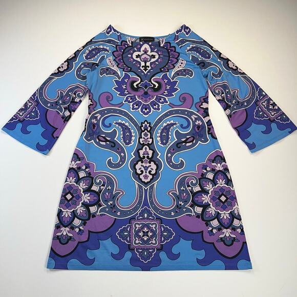 INC International Concepts Paisley Flare Sleeve Shift Dress Pullover Size M - Picture 1 of 9